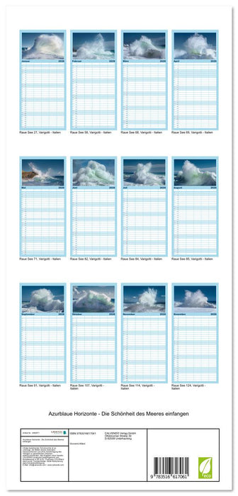 Azurblaue Horizonte - Die Schönheit des Meeres einfangen (CALVENDO Familienplaner 2026)