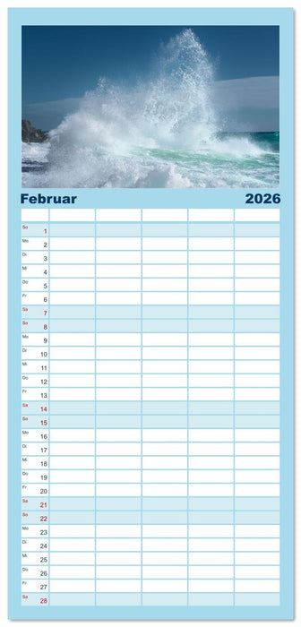 Azurblaue Horizonte - Die Schönheit des Meeres einfangen (CALVENDO Familienplaner 2026)