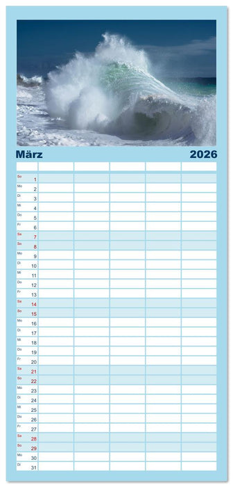 Azurblaue Horizonte - Die Schönheit des Meeres einfangen (CALVENDO Familienplaner 2026)
