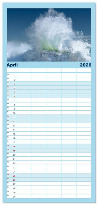 Azurblaue Horizonte - Die Schönheit des Meeres einfangen (CALVENDO Familienplaner 2026)