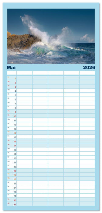 Azurblaue Horizonte - Die Schönheit des Meeres einfangen (CALVENDO Familienplaner 2026)