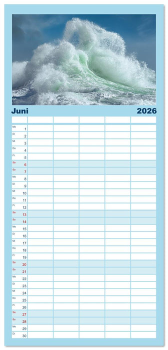 Azurblaue Horizonte - Die Schönheit des Meeres einfangen (CALVENDO Familienplaner 2026)