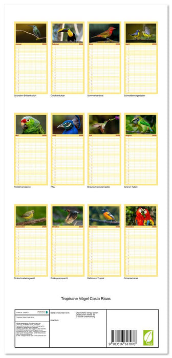 Tropische Vögel Costa Ricas (CALVENDO Familienplaner 2026)
