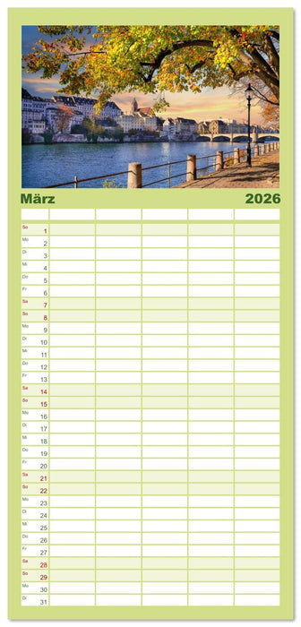 Vater Rhein von der Quelle bis zur Mündung (CALVENDO Familienplaner 2026)