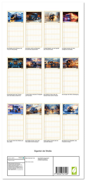 Giganten der Straße (CALVENDO Familienplaner 2026)