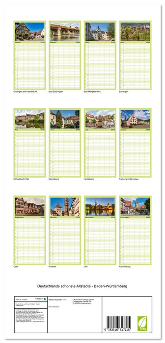 Deutschlands schönste Altstädte - Baden-Württemberg (CALVENDO Familienplaner 2026)