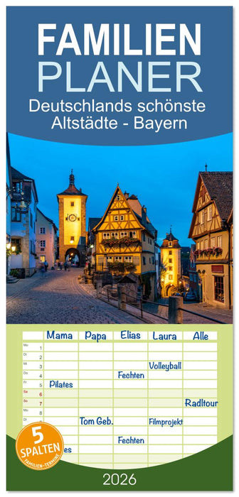 Deutschlands schönste Altstädte - Bayern (CALVENDO Familienplaner 2026)