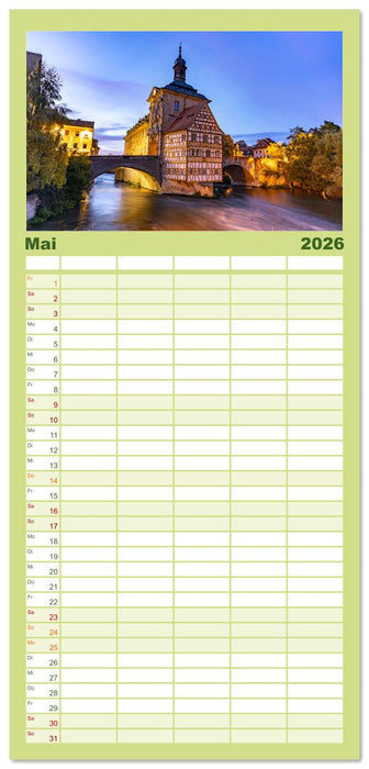 Deutschlands schönste Altstädte - Bayern (CALVENDO Familienplaner 2026)