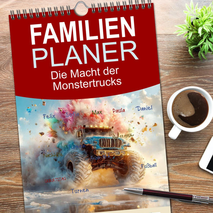 Die Macht der Monstertrucks (CALVENDO Familienplaner 2026)
