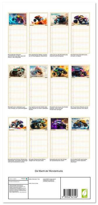 Die Macht der Monstertrucks (CALVENDO Familienplaner 2026)