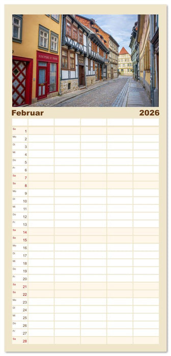 Quedlinburg - Die historische Altstadt (CALVENDO Familienplaner 2026)