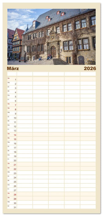 Quedlinburg - Die historische Altstadt (CALVENDO Familienplaner 2026)