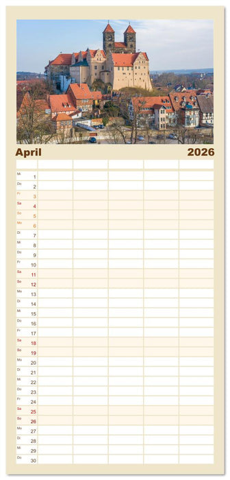 Quedlinburg - Die historische Altstadt (CALVENDO Familienplaner 2026)