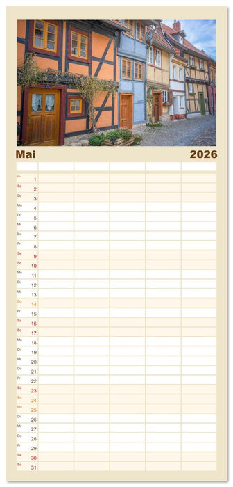 Quedlinburg - Die historische Altstadt (CALVENDO Familienplaner 2026)