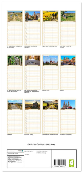 Camino de Santiago - Jakobsweg (CALVENDO Familienplaner 2026)
