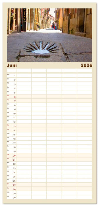 Camino de Santiago - Jakobsweg (CALVENDO Familienplaner 2026)