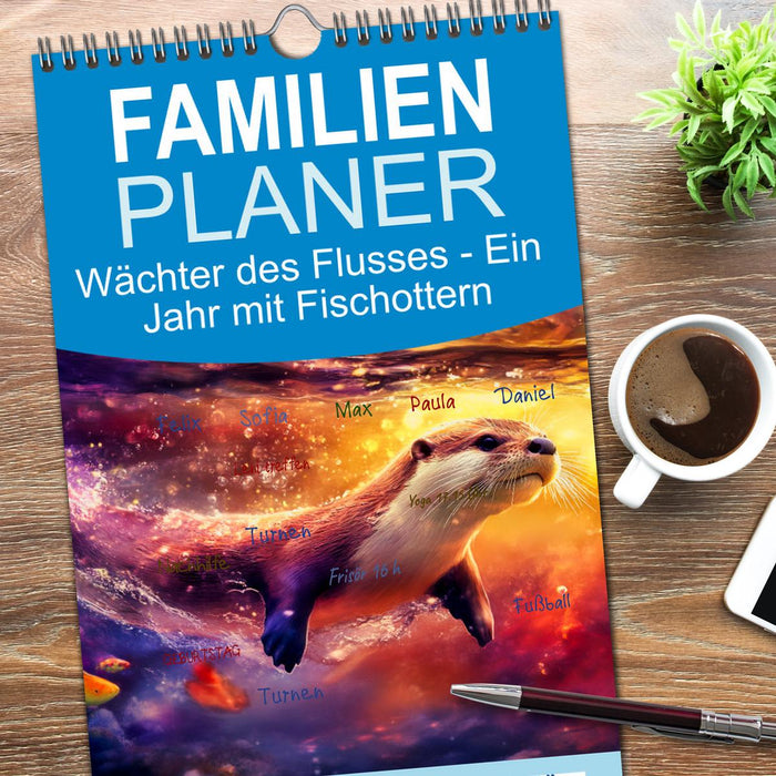Wächter des Flusses - Ein Jahr mit Fischottern (CALVENDO Familienplaner 2026)