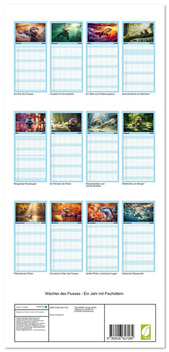 Wächter des Flusses - Ein Jahr mit Fischottern (CALVENDO Familienplaner 2026)