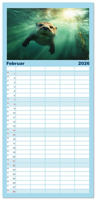 Wächter des Flusses - Ein Jahr mit Fischottern (CALVENDO Familienplaner 2026)