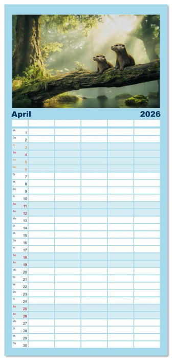 Wächter des Flusses - Ein Jahr mit Fischottern (CALVENDO Familienplaner 2026)