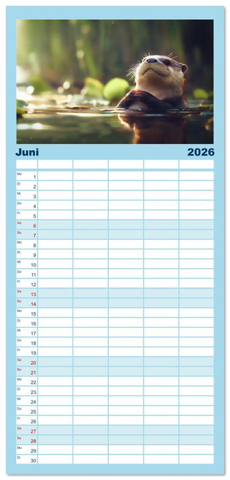 Wächter des Flusses - Ein Jahr mit Fischottern (CALVENDO Familienplaner 2026)