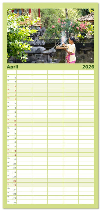 Bali - Momente einer Reise (CALVENDO Familienplaner 2026)