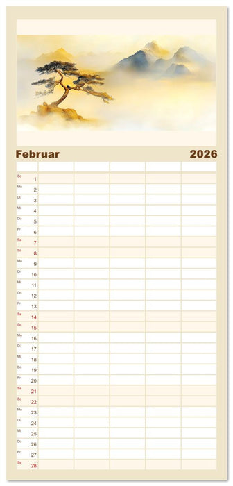 Japan. Eine künstlerische Reise im Aquarellstil (CALVENDO Familienplaner 2026)