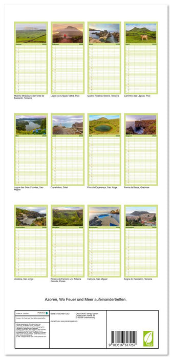 Azoren, Wo Feuer und Meer aufeinandertreffen. (CALVENDO Familienplaner 2026)