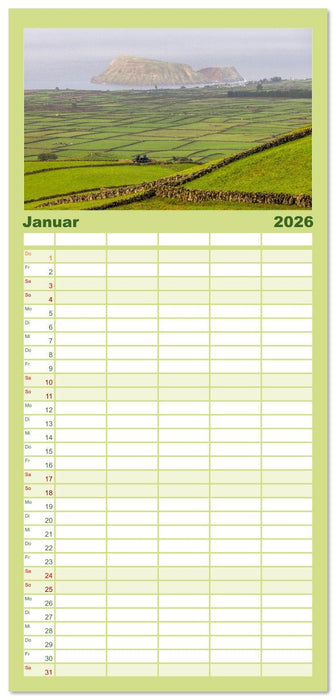 Azoren, Wo Feuer und Meer aufeinandertreffen. (CALVENDO Familienplaner 2026)