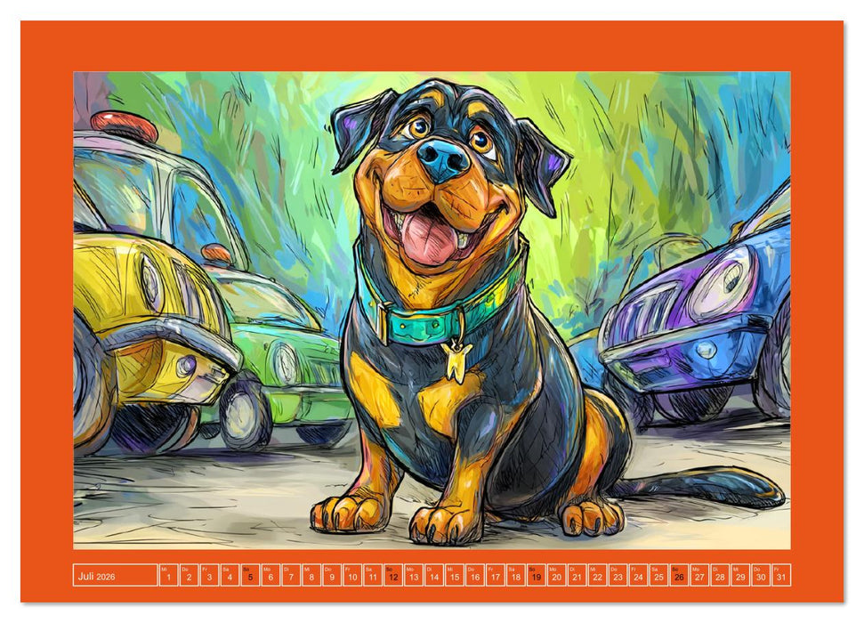 Rotti im Dienst. Hundeeinsatz mit Humor und Witz (CALVENDO Premium Wandkalender 2026)