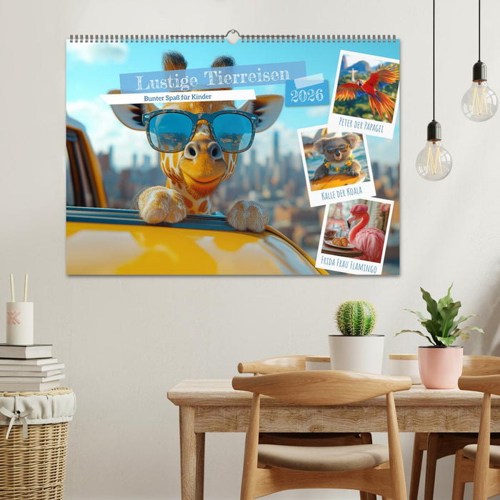 Lustige Tierreisen - Bunter Spaß für Kinder (CALVENDO Wandkalender 2026)
