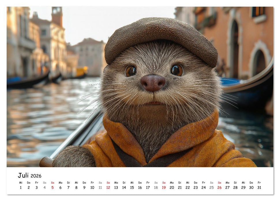 Lustige Tierreisen - Bunter Spaß für Kinder (CALVENDO Premium Wandkalender 2026)