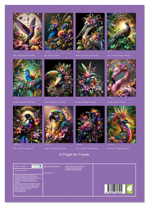 12 Flügel der Freude (CALVENDO Premium Wandkalender 2026)