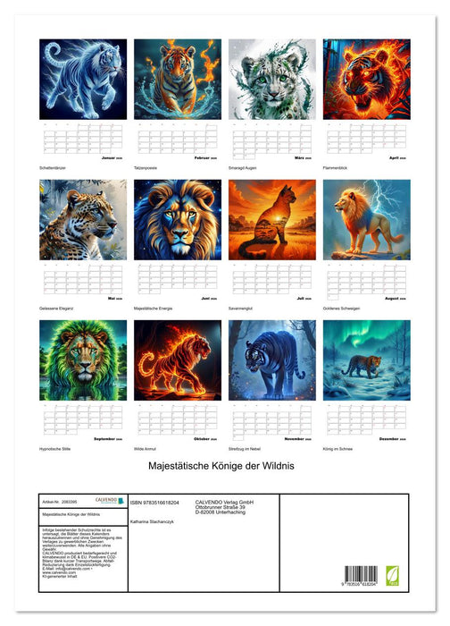 Majestätische Könige der Wildnis (CALVENDO Wandkalender 2026)