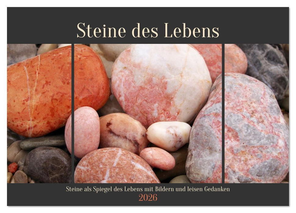 Steine des Lebens. Steine als Spiegel des Lebens mit Bildern und leisen Gedanken (CALVENDO Wandkalender 2026)