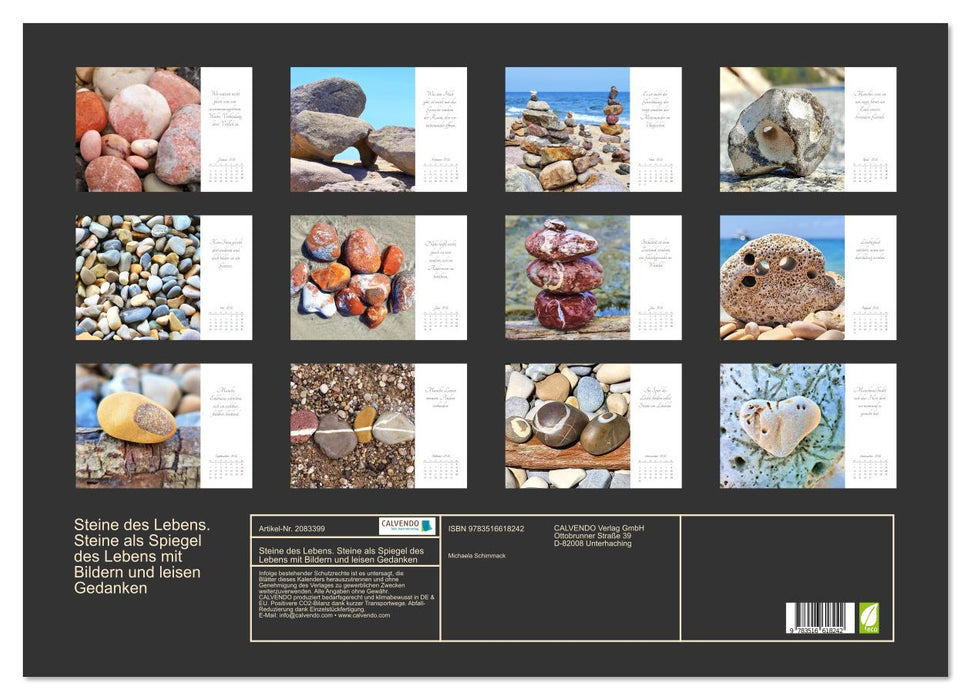 Steine des Lebens. Steine als Spiegel des Lebens mit Bildern und leisen Gedanken (CALVENDO Wandkalender 2026)