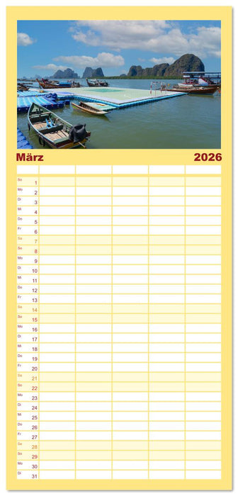 Thailand - Die Schönheit Asiens (CALVENDO Familienplaner 2026)