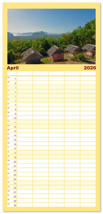 Thailand - Die Schönheit Asiens (CALVENDO Familienplaner 2026)