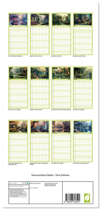 Verwunschene Gärten - Eine Zeitreise (CALVENDO Familienplaner 2026)