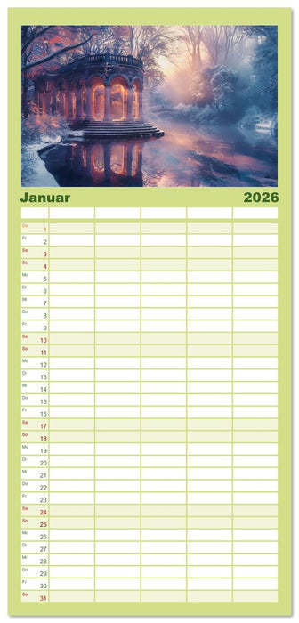 Verwunschene Gärten - Eine Zeitreise (CALVENDO Familienplaner 2026)