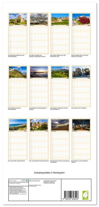 Urlaubsparadies in Nordzypern (CALVENDO Familienplaner 2026)