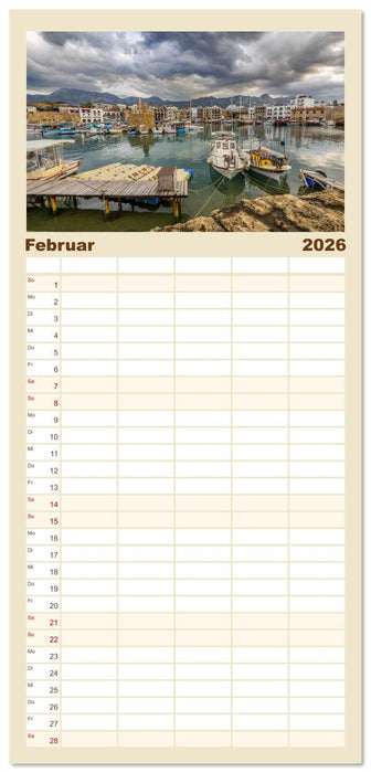 Urlaubsparadies in Nordzypern (CALVENDO Familienplaner 2026)