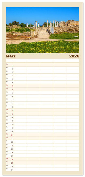 Urlaubsparadies in Nordzypern (CALVENDO Familienplaner 2026)