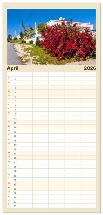 Urlaubsparadies in Nordzypern (CALVENDO Familienplaner 2026)