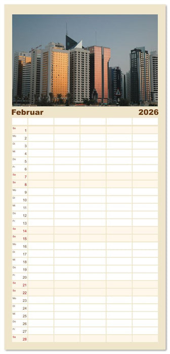 Abu Dhabi, eine Stadt der Zukunft. (CALVENDO Familienplaner 2026)