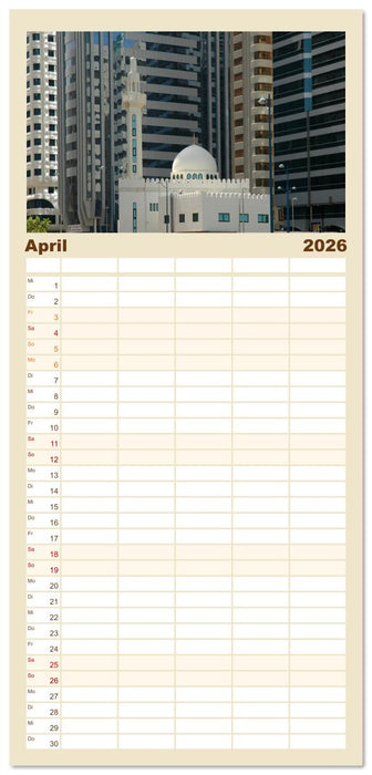 Abu Dhabi, eine Stadt der Zukunft. (CALVENDO Familienplaner 2026)