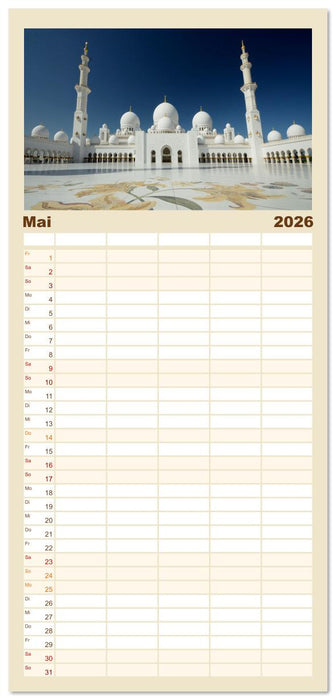 Abu Dhabi, eine Stadt der Zukunft. (CALVENDO Familienplaner 2026)