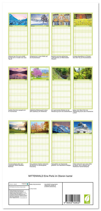 MITTENWALD Eine Perle im Oberen Isartal (CALVENDO Familienplaner 2026)