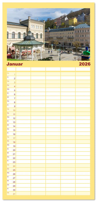 Karlovy Vary - Stadt der heilenden Quellen (CALVENDO Familienplaner 2026)