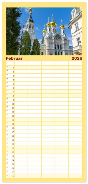 Karlovy Vary - Stadt der heilenden Quellen (CALVENDO Familienplaner 2026)